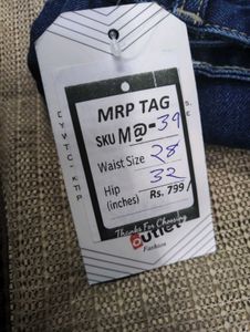 M@39 Size-28 Dark Blue Wide Leg Jeans