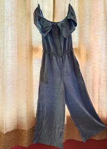 Blue Off-Shoulder Jumpsuit