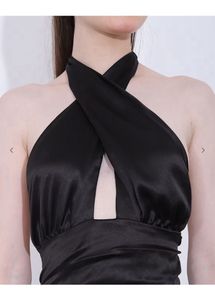 Elegant Black Halter Dress