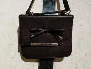 Brown Bow Accent Crossbody Bag