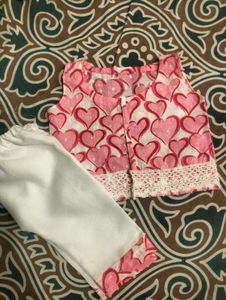 Heart Print Baby Outfit