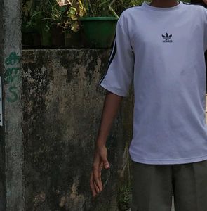 Adidas White Logo Tee