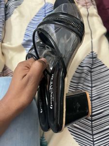 Black Clear  Heels - Size 6