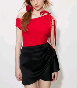 Rich Red Ribbon Top