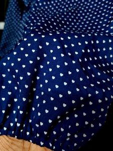 Blue Polka Dot 3/4 Sleeve Blouse