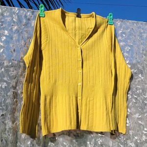Yellow Button-Down Cardigan