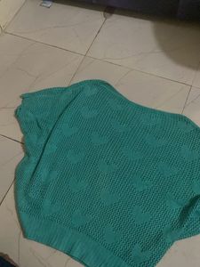 Teal Heart Knit Sweater