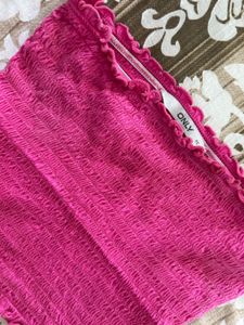 Pink Smocked Tube Top