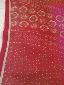 Red Bandhani Saree