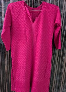 Pink Embroidered Kurta