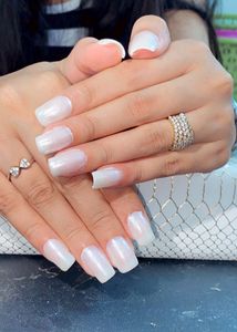 Iridescent White Press-On Nails