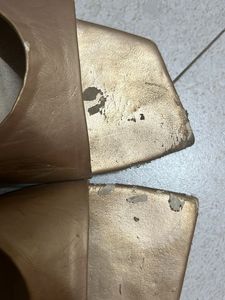 Gold Square Toe Mules