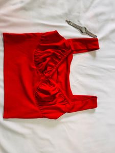 Red Sleeveless Crop Top