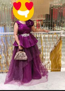 Designer Full Flare Partywear Gown