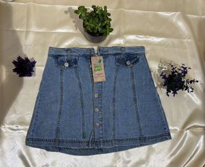 Denim Button-Down Skirt