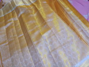 New Golden Tissue Silk Saree Dual Tone.
