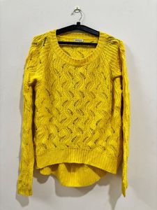 Mustard Yellow Woolen Knitted Sweater