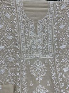 New Moonga Silk Lucknow Chickankari Suit