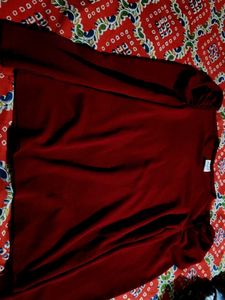 Burgundy Puff Sleeve Top