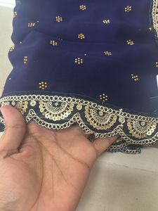 Elegant Navy Blue Saree