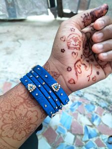 Blue Silkthread Bangles