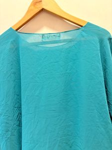 Teal Blouse with Colorful Cuffs