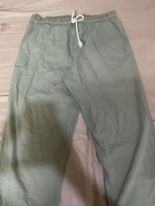Sage Green Wide Leg Drawstring Pants
