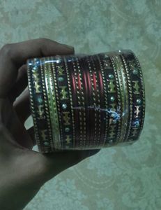 Elegant Rhinestone Tiara and Traditional Bangles