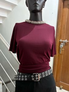 Embellished Neck Top