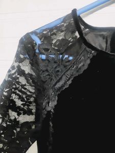 Black Velvet Lace Dress