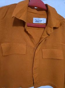 Orange Crop Top Shirt