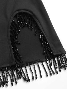 Black Rhinestones Mini Skirt