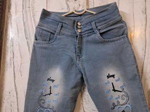 Embroidered Denim Jeans