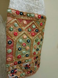 Embroidered Sleeve White Kurti
