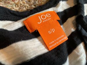 Joe Fresh Small Women Top sleeveless Stretch Strip