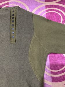 Olive Green Knit Pullover