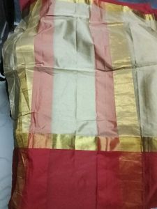 Brand New CottonSilk Saree with Golden LaceBorder