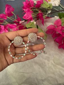 Rhinestone Bow Drop Earrings