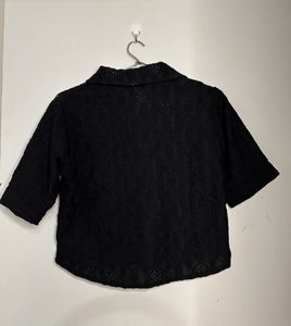Black Lace Crop Top