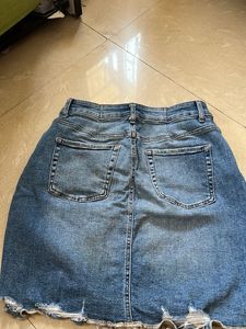 Denim High Waist Skirt