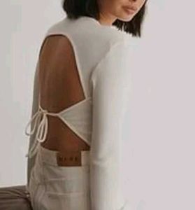 White Backless Top