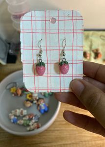 2 sets of Strawberry Dangle Earrings