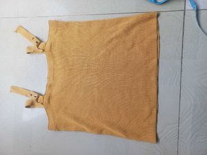 Orange Tank Top with Buckle Straps