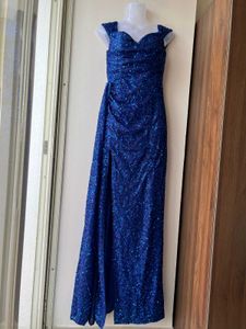 Elegant Blue Sequin Gown