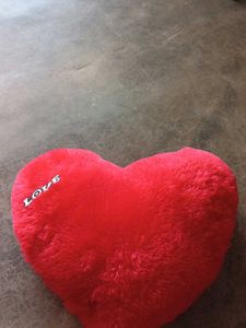 Red Plush Heart Pillow
