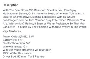 Boat Stone 190 Speaker Navy Blue