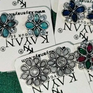 Any one (1) Oxidized Flower Stud Earrings -