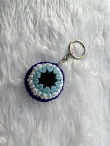 Evil Eye Crochet Keychain