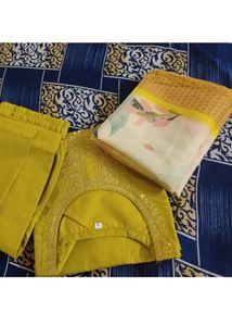 Lime Green Embroidered Kurta Set