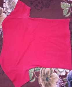 Red square neck crop top